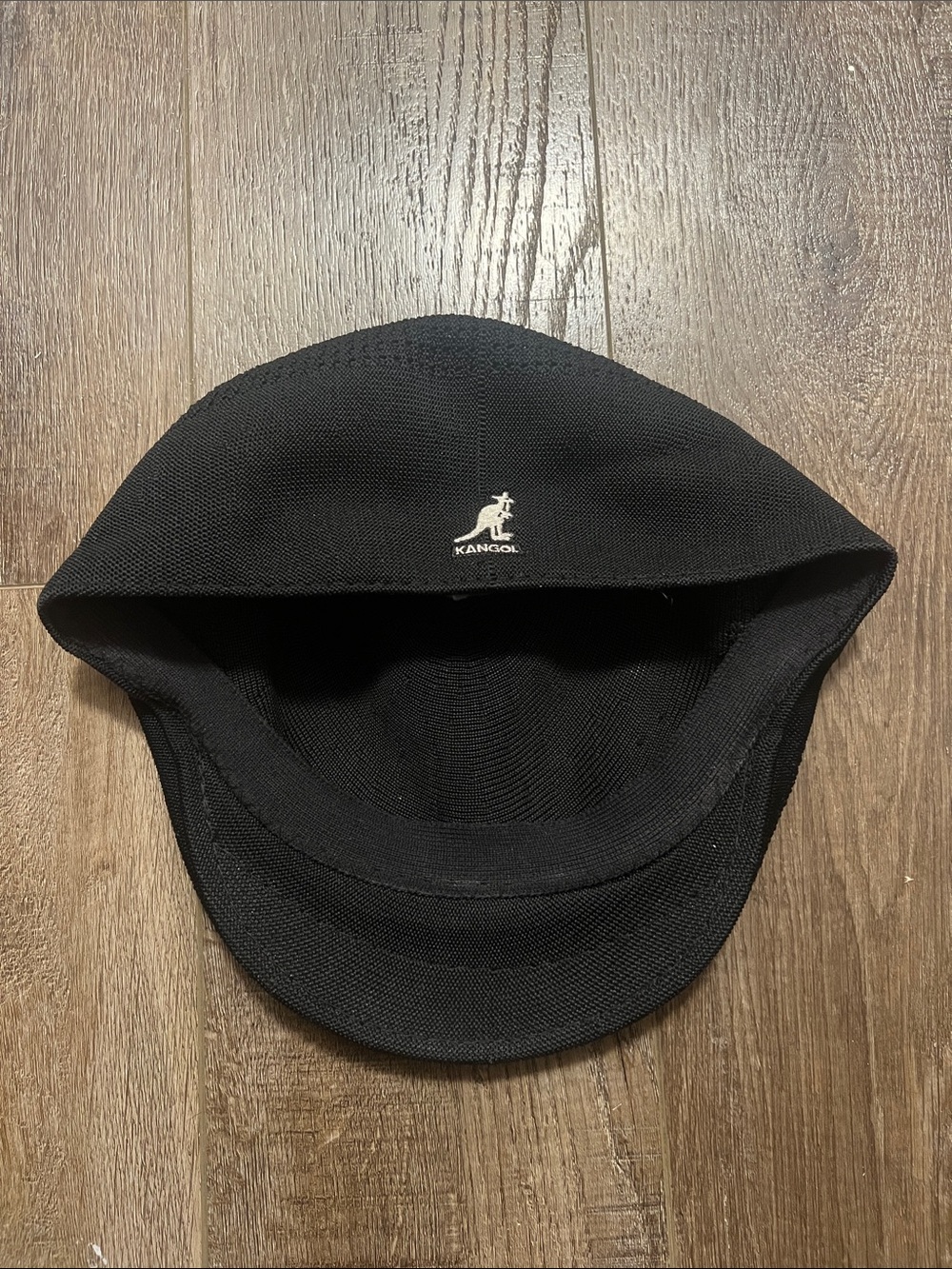 Black Kangol Tropic Flat Cap Hat Sz XL